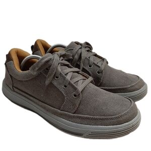 🍒 Canvas Comfort Fit Memory Foam Lace-Up Sneakers Shoes Gray Unisex Sz 7 M 9 W